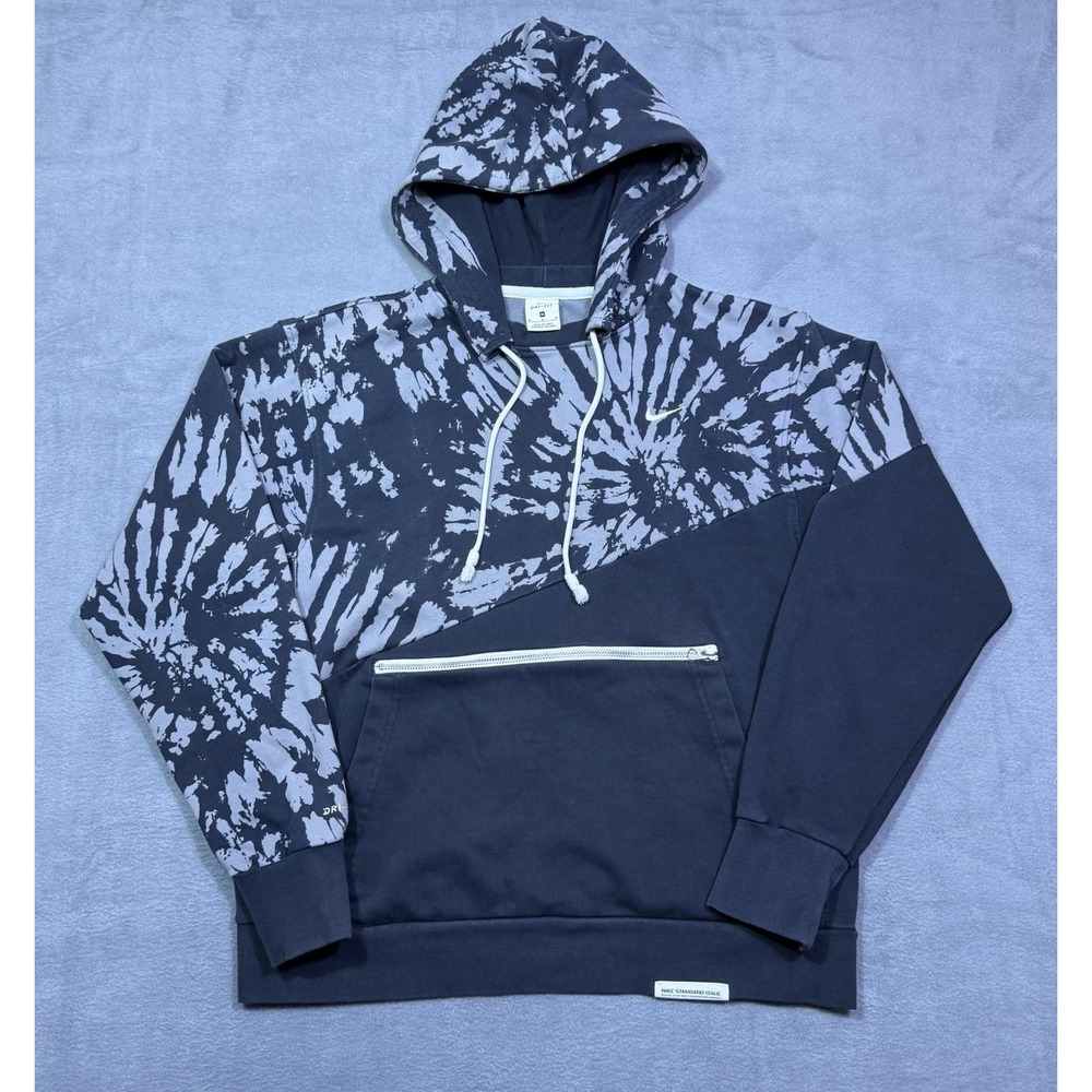 Nike Standard Issue Dri-FIT Hoodie Mens M Black Tie Dye CK6368-010 Pullover